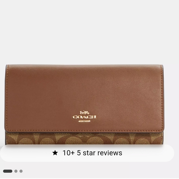 COACH Signature Canvas Trifold Wallet - Picture 1 of 6